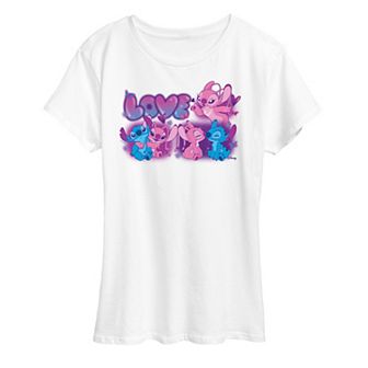 Disney's Lilo & Stitch Women's Love Grid Graphic Tee