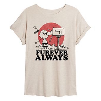 Juniors' Peanuts Furever Always Oversized Tee