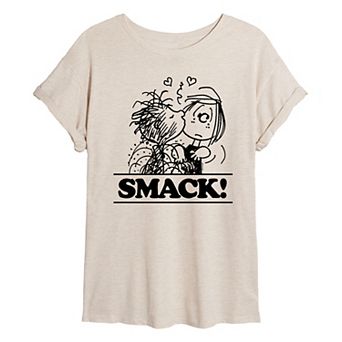Juniors' Peanuts Smack Oversized Tee