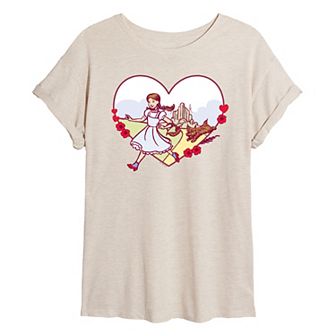 Juniors' The Wizard of Oz Dorothy and Toto Oversized Tee