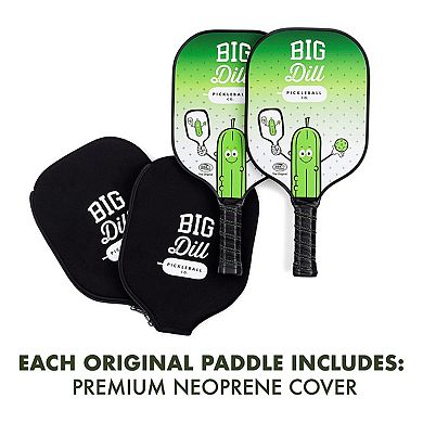 Original Carbon Fiber Pickleball Paddles Set - 2 Paddles with Covers, 2 Pickleballs, & Bag