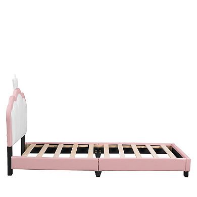 Merax Upholstered Princess Bed With Crown Headboard