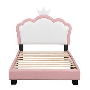 Merax Upholstered Princess Bed With Crown Headboard