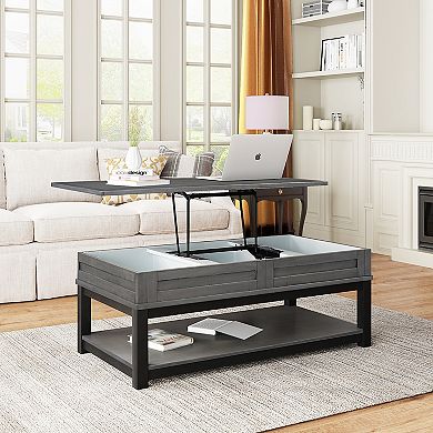 Merax Lift Top Coffee Table With Inner Storage Space And Shelf