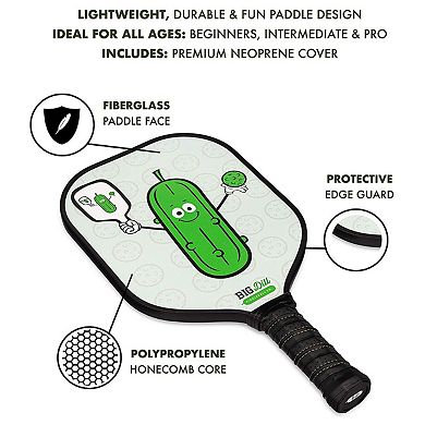 Infinity Fiberglass Pickleball Paddles Set - 2 Paddles with Covers, 2 Pickleballs, & Bag