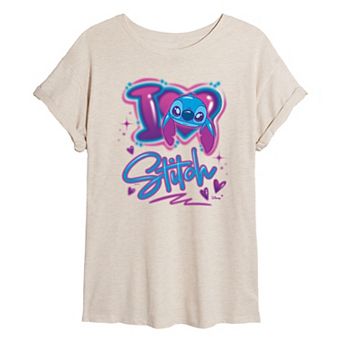 Disney's Lilo & Stitch Juniors' I Love Stitch Oversized Tee