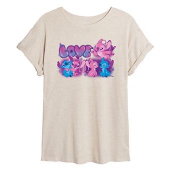 Disney's Lilo & Stitch Juniors' Love Oversized Tee