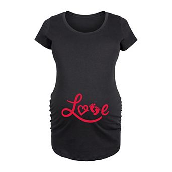 Maternity Love Footprints Graphic Tee