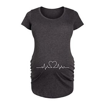 Maternity Heart Beat Line Graphic Tee