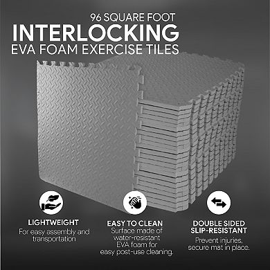 Balancefrom Fitness Interlocking Eva Foam Exercise Mat Tiles