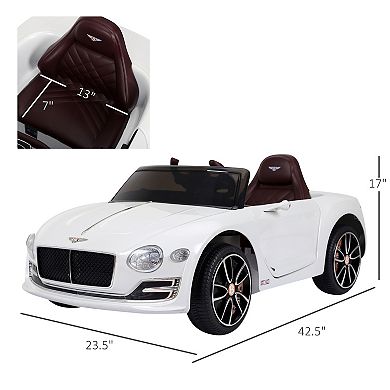 Aosom Kids Ride On Car 12v Licensed Bentley W/ Parent Remote Control，black