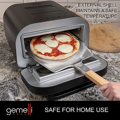 Gemelli Home Pizza Oven, Electric Indoor and Outdoor Pizza Maker, Up to 750F, Countertop Pizza Oven