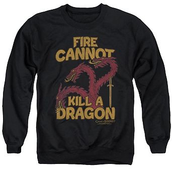 Game Of Thrones Dragons With Fire Adult Crewneck Sweatshirt