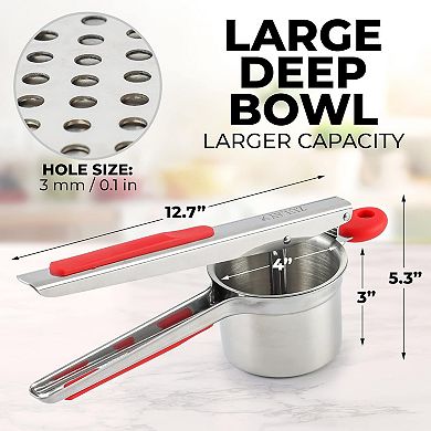Zulay Kitchen Large Stainless Steel Potato Ricer With Non-slip Handle