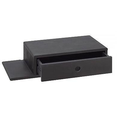 WOODEK Elegant Hardwood Nightstand With Drawer - Classic Bedside Table with Shelf on the Left