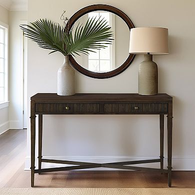 Martha Stewart Kenna Fluted 2-Drawer Storage Console Table