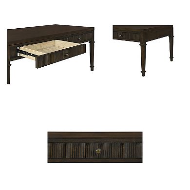 Martha Stewart Kenna Fluted 2-Drawer Coffee Table