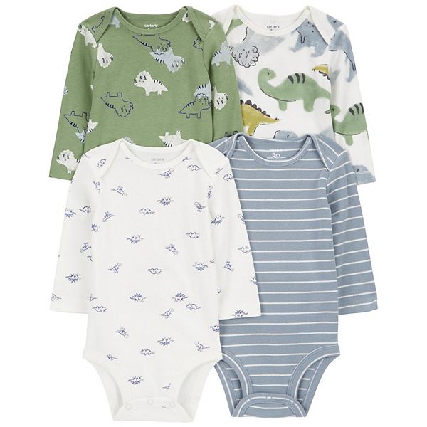 Baby Boy Carter's 4-Pack Long Sleeve Dinosaur Bodysuits - Multi (PREEMIE)