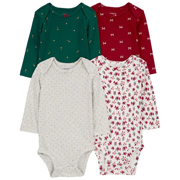 Carter's 5pc Baby Girl Black/ Ivory Bodysuit Set
