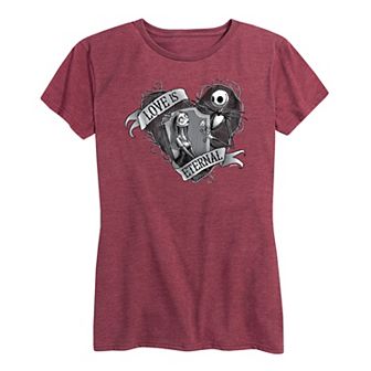 Disney's The Nightmare Before Christmas Women's Jack And Sally Love Graphic Tee
