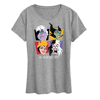 Disney Villain Ursula, Cruella, Maleficent & Evil Queen Women's Ew, Valentine's Day Graphic Tee