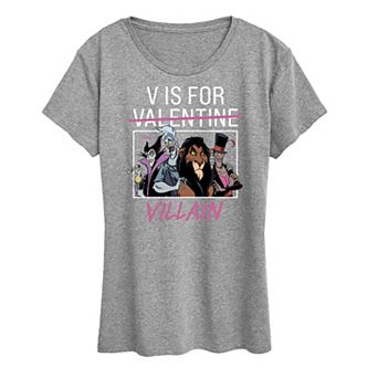 Disney Villain Women's V For Valentine Graphic Tee