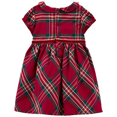 Baby Girl Carter's Plaid Sateen Holiday Dress