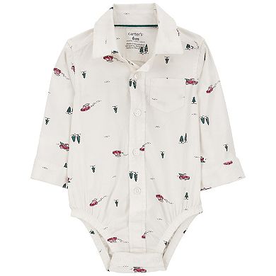 Baby Boy Carter's 3-Piece Christmas Tree Bodysuit, Pants & Suspenders Set