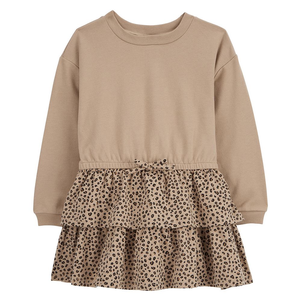 Addison Velvet Leopard Print Ruffle Detailed Dress