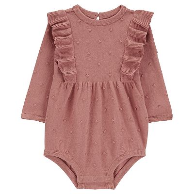 Baby Girl Carter's Long Sleeve Flutter Bodysuit