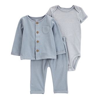 Baby Boy Carter's 3 pc Blue Cardigan, Bodysuit & Pants Set