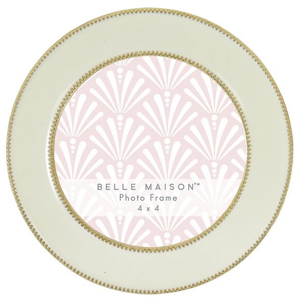 Belle Maison 4" x 4" Ivy Round Tabletop Frame - Ivory