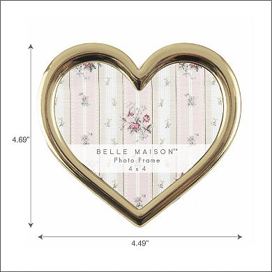 Belle Maison 4" x 4" Gold Heart Tabletop Frame