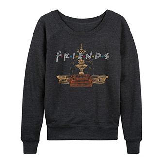 Women's Friends Couch Fountain Set French Terry Long Sleeve Tee