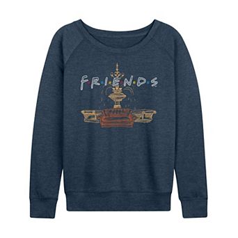 Women's Friends Couch Fountain Set French Terry Long Sleeve Tee