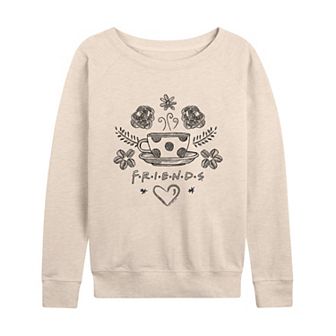 Women's Friends Floral Coffee Logo French Terry Long Sleeve Tee