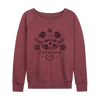 Women's Friends Floral Coffee Logo French Terry Long Sleeve Tee