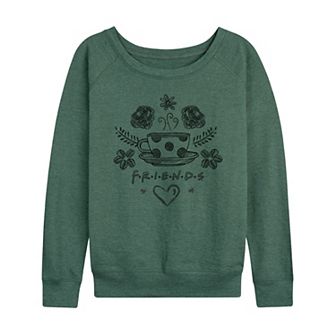 Women's Friends Floral Coffee Logo French Terry Long Sleeve Tee