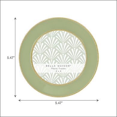 Belle Maison 4" x 4" Green Round Tabletop Frame