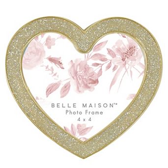 Belle Maison 4" x 4" Glittery Heart Tabletop Frame