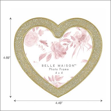 Belle Maison 4" x 4" Glittery Heart Tabletop Frame
