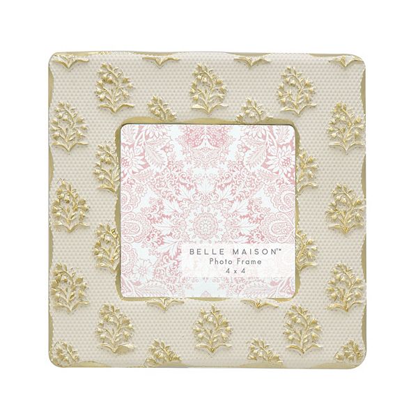 Belle Maison Ornate 4" x 4" Frame - White Gold