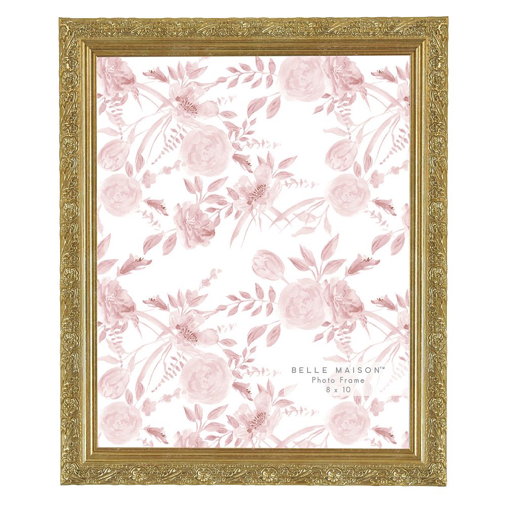 Belle Maison 8x10 Antique Champagne Floral Tabletop Frame