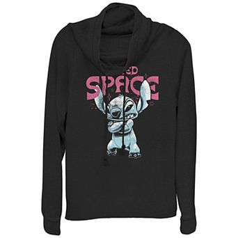 Disney's Lilo & Stitch I Need Space Stitch Juniors' Cowlneck Graphic Lightweight Long Sleeve