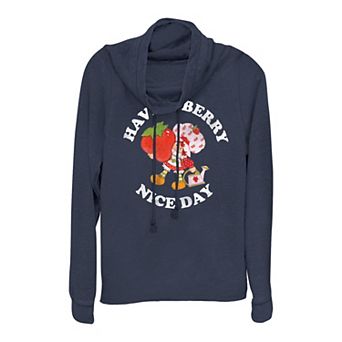 Juniors' Strawberry Shortcake Have A Berry Nice Day Cowlneck Graphic Lightweight Long Sleeve
