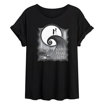 Disney's Nightmare Before Christmas Jack & Sally Juniors' Simply Oversized Tee