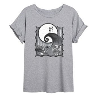 Disney's Nightmare Before Christmas Jack & Sally Juniors' Simply Oversized Tee