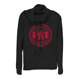 Juniors' Harry Potter Gryffindor Stamp Cowlneck Graphic Lightweight Long Sleeve