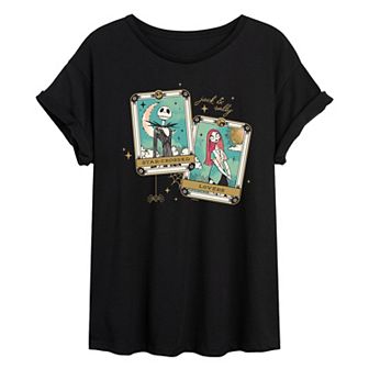 Disney's Nightmare Before Christmas Jack & Sally Juniors' Lovers Oversized Tee