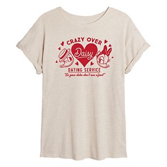 Disney's Donald & Daisy Duck Juniors' Crazy Over Daisy Oversized Tee